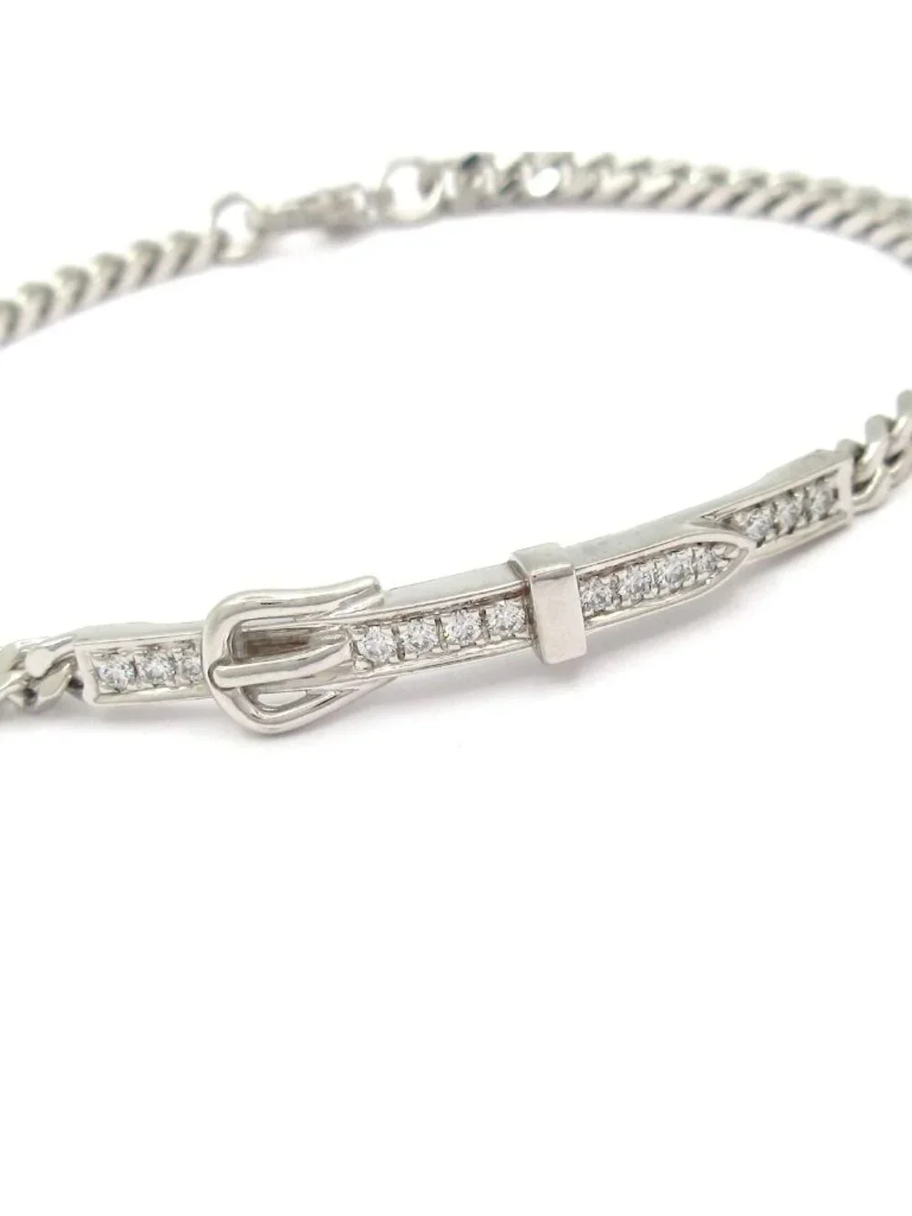 Hermes Bracelet 15 Etriviere Gourmette 18k White Gold Diamond 2025.05